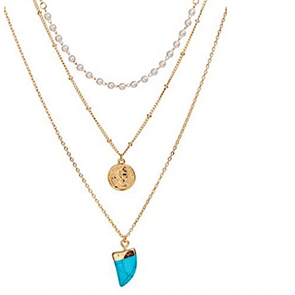 Stack gold necklace